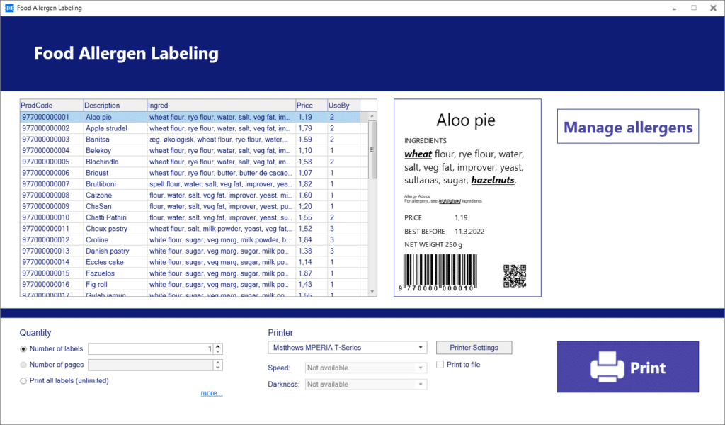 Opmaak van voedingsetiketten met allergenen: kinderspel dankzij NiceLabel 10 software! 2